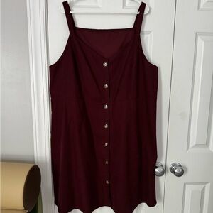 Women's Burgundy Button-Down Dress